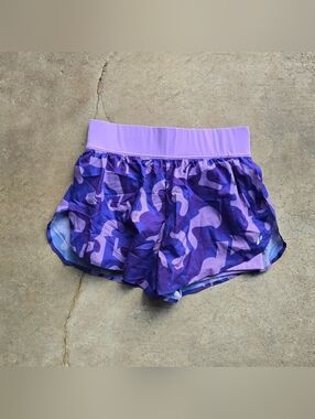 1st Phorm Women’s Infinity Athletic Shorts Purple Camo Size S Lift Train